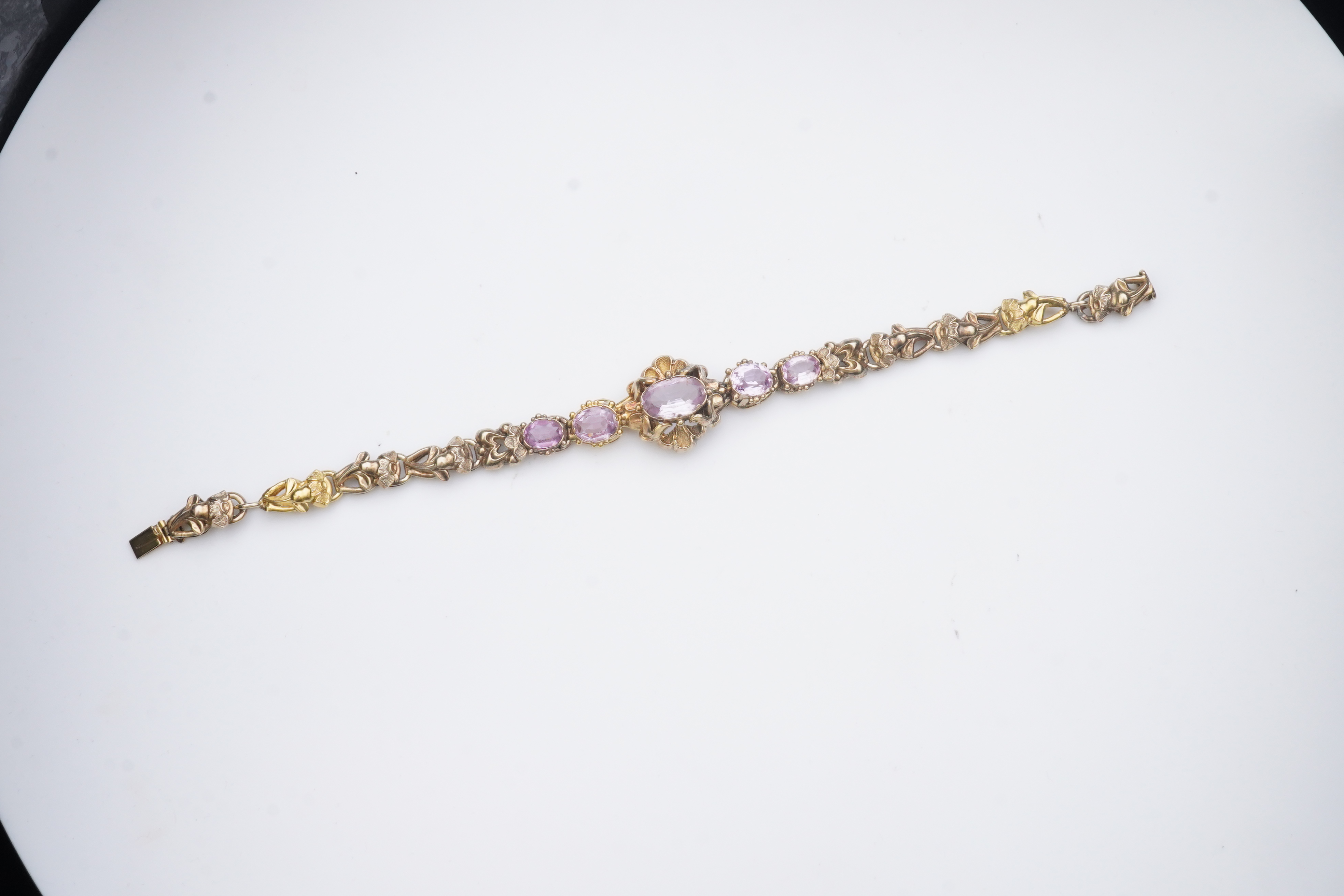 A pink topaz bracelet, mid 19th century